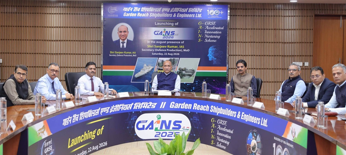 Secretary Defence Production launches GRSE’s 4th wave of indigenous defence innovation “GAINS 2026”